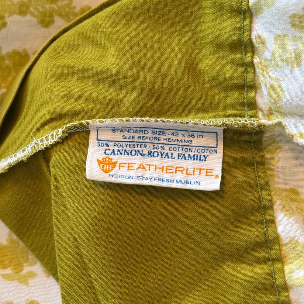 COMPLETE SET! Vintage Cannon 1970’s Sheets. Full Size. Avocado Green - Picture 7 of 12